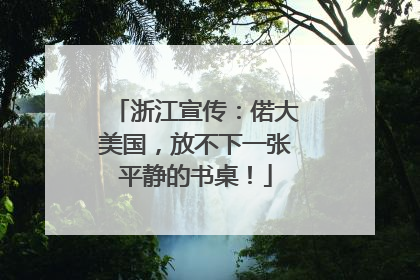 浙江宣传：偌大美国，放不下一张平静的书桌！
