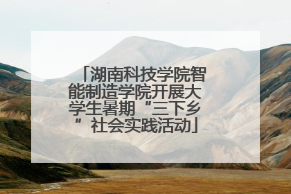 湖南科技学院智能制造学院开展大学生暑期“三下乡”社会实践活动