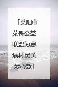 莱阳市菜哥公益联盟为患病村民送爱心款