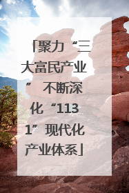 聚力“三大富民产业” 不断深化“1131”现代化产业体系