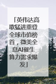 英伟达高歌猛进重登全球市值榜首，微美全息AI催生算力需求爆发