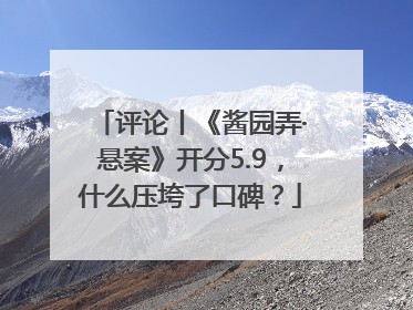评论丨《酱园弄·悬案》开分5.9，什么压垮了口碑？