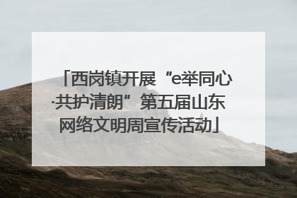 西岗镇开展“e举同心·共护清朗”第五届山东网络文明周宣传活动