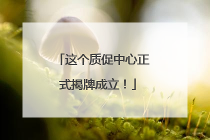 这个质促中心正式揭牌成立！