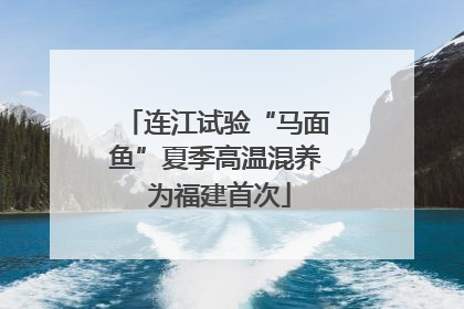 连江试验“马面鱼”夏季高温混养 为福建首次