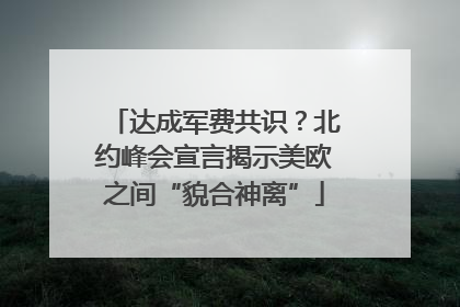 达成军费共识？北约峰会宣言揭示美欧之间“貌合神离”