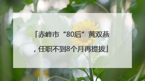 赤峰市“80后”黄双燕，任职不到8个月再提拔