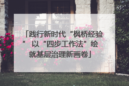 践行新时代“枫桥经验” 以“四步工作法”绘就基层治理新画卷