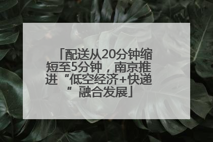 配送从20分钟缩短至5分钟，南京推进“低空经济+快递”融合发展