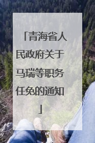 青海省人民政府关于马瑞等职务任免的通知