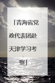 青海省党政代表团赴天津学习考察
