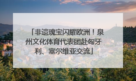 非遗瑰宝闪耀欧洲！泉州文化体育代表团赴匈牙利、塞尔维亚交流