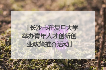 长沙市在复旦大学举办青年人才创新创业政策推介活动