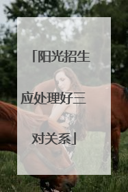阳光招生应处理好三对关系