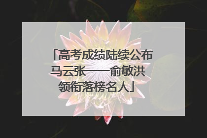 高考成绩陆续公布 马云张一一俞敏洪领衔落榜名人
