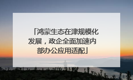 鸿蒙生态在津规模化发展，政企全面加速内部办公应用适配