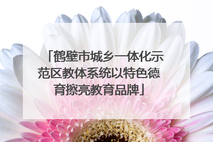 鹤壁市城乡一体化示范区教体系统以特色德育擦亮教育品牌
