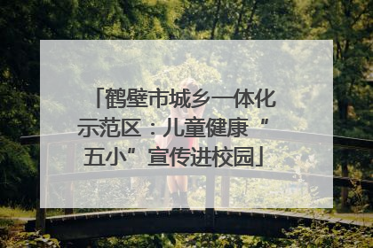 鹤壁市城乡一体化示范区：儿童健康“五小”宣传进校园