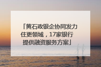 黄石政银企协同发力住更领域，17家银行提供融资服务方案