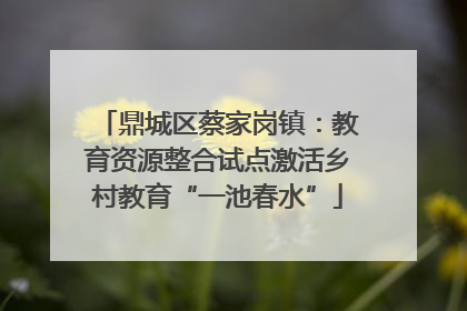 鼎城区蔡家岗镇：教育资源整合试点激活乡村教育“一池春水”