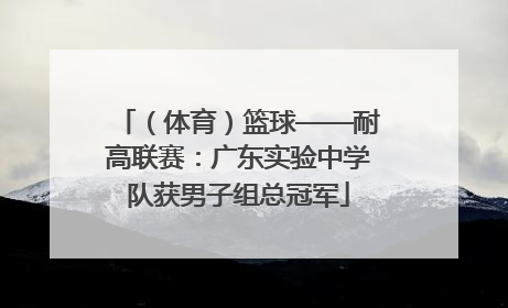 （体育）篮球——耐高联赛：广东实验中学队获男子组总冠军