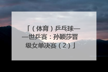（体育）乒乓球——世乒赛：孙颖莎晋级女单决赛（2）