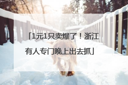 1元1只卖爆了！浙江有人专门晚上出去抓