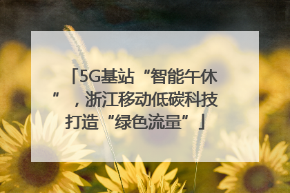 5G基站“智能午休”，浙江移动低碳科技打造“绿色流量”