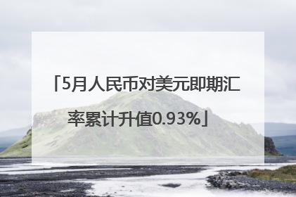 5月人民币对美元即期汇率累计升值0.93%