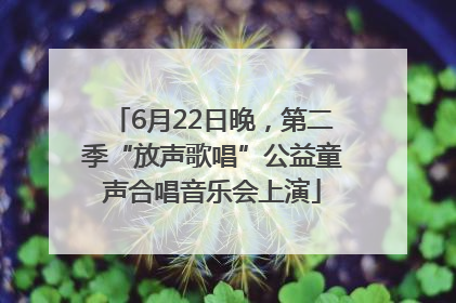 6月22日晚，第二季“放声歌唱”公益童声合唱音乐会上演