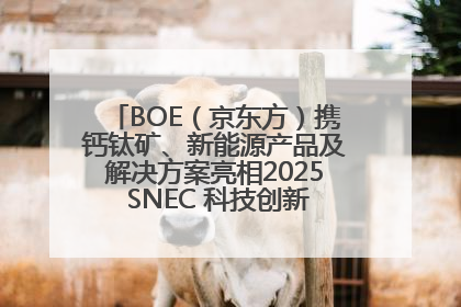 BOE（京东方）携钙钛矿、新能源产品及解决方案亮相2025 SNEC 科技创新赋能行业绿色发展